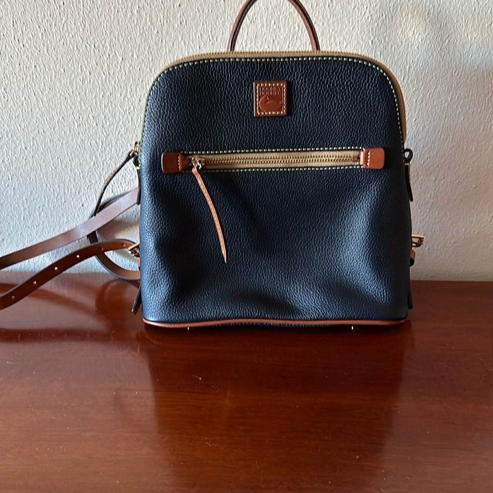 Dooney & Bourke Midnight Blue Italian Pebble Grain Leather Backpack